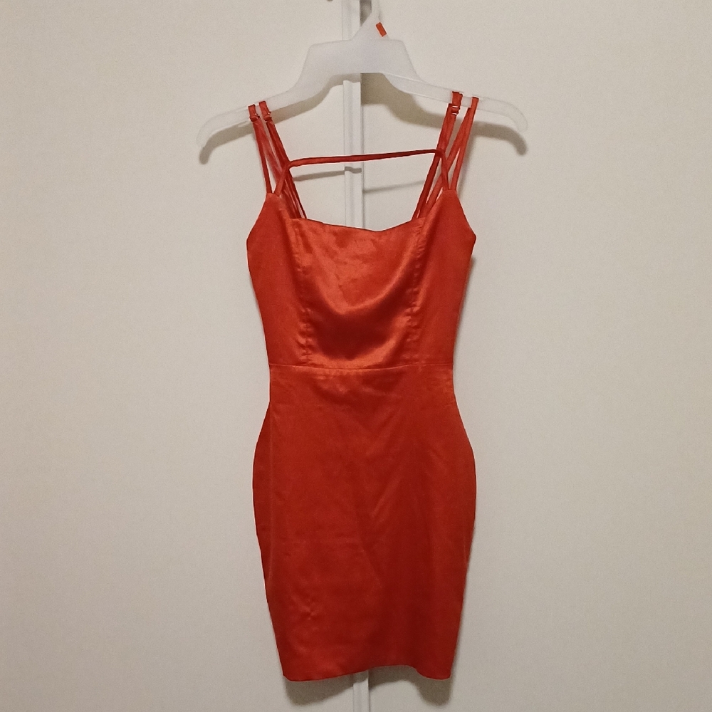 Oh Polly Red Satin Dress Size 0